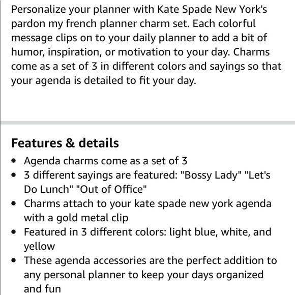 ๐ Kate Spade โ ๏ธ Boss Lady Planner Charm Set - Picture 6 of 6